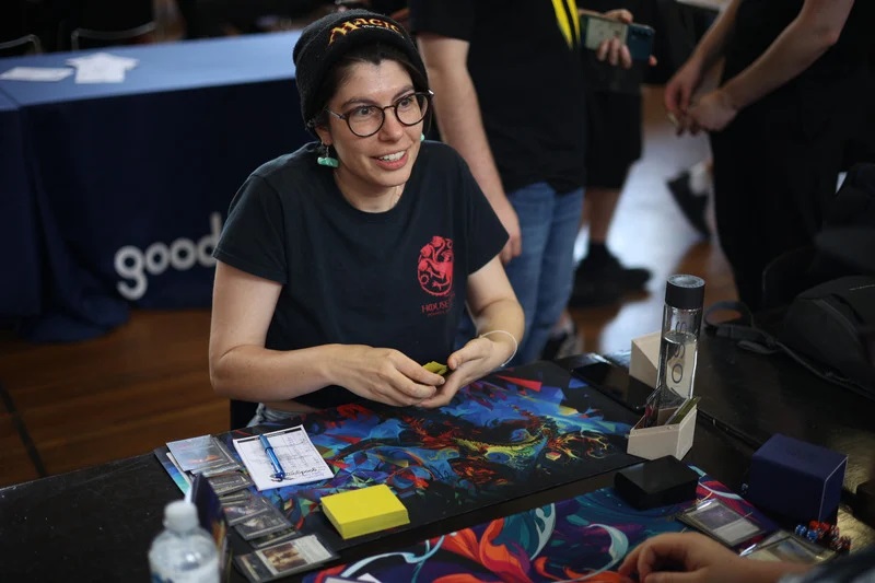 Player sitting at table